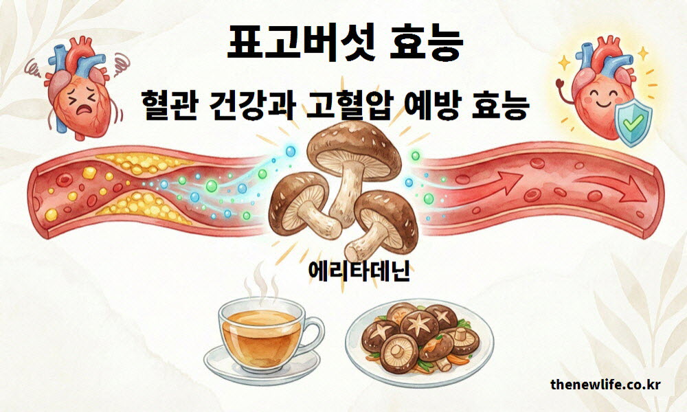 에리타데닌 성분으로 혈관 건강과 고혈압 예방하는 표고버섯 효능