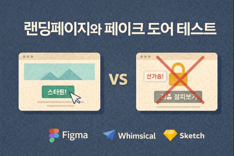 페이크 도어와 랜딩페이지 테스트 관련 이미지