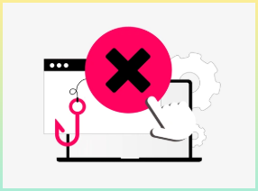 웹 페이지의 보안 문제를 나타내는 간단한 이미지