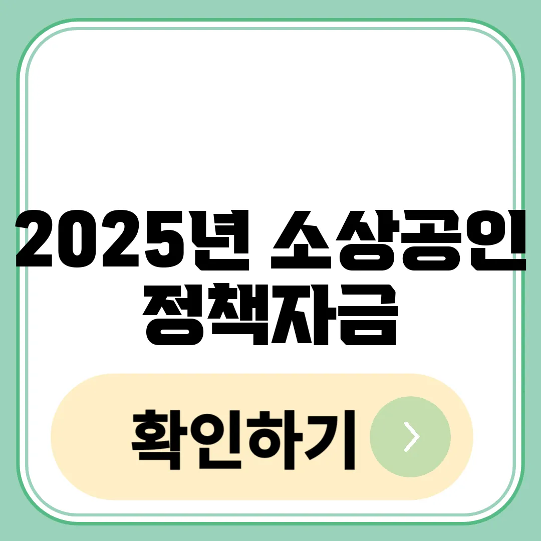 2025년 소상공인 정책자금