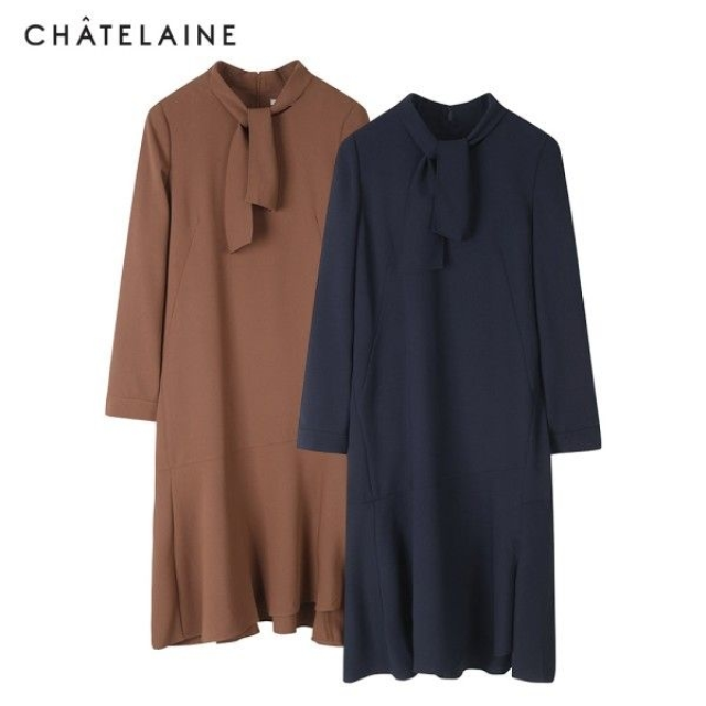 샤트렌 타이넥 포인트 셔링 롱원피스 HCAWOP102 P318635849