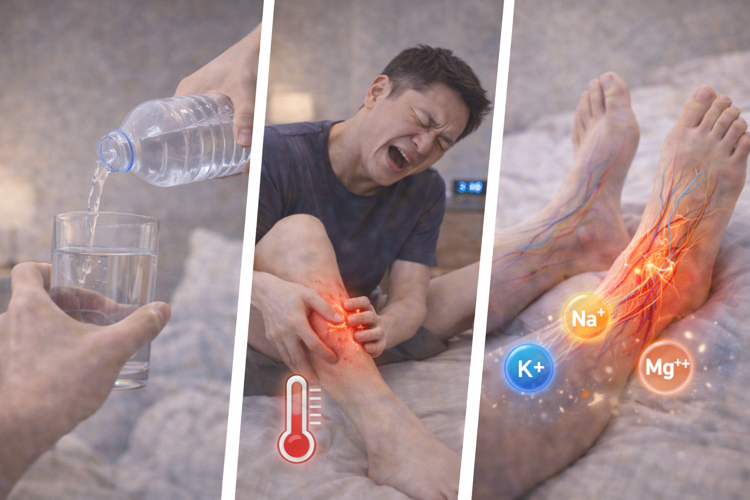 새벽 다리경련, 요즘 왜 늘었을까?(수분, 전해질, 혈액순환)관련 사진