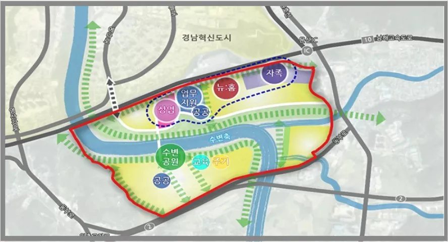 진주문산공공주택지구 개발구상도