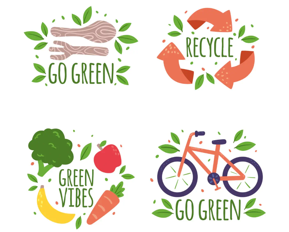 환경 보호를 위한 식물성 식단의 중요성을 강조하는 그래픽