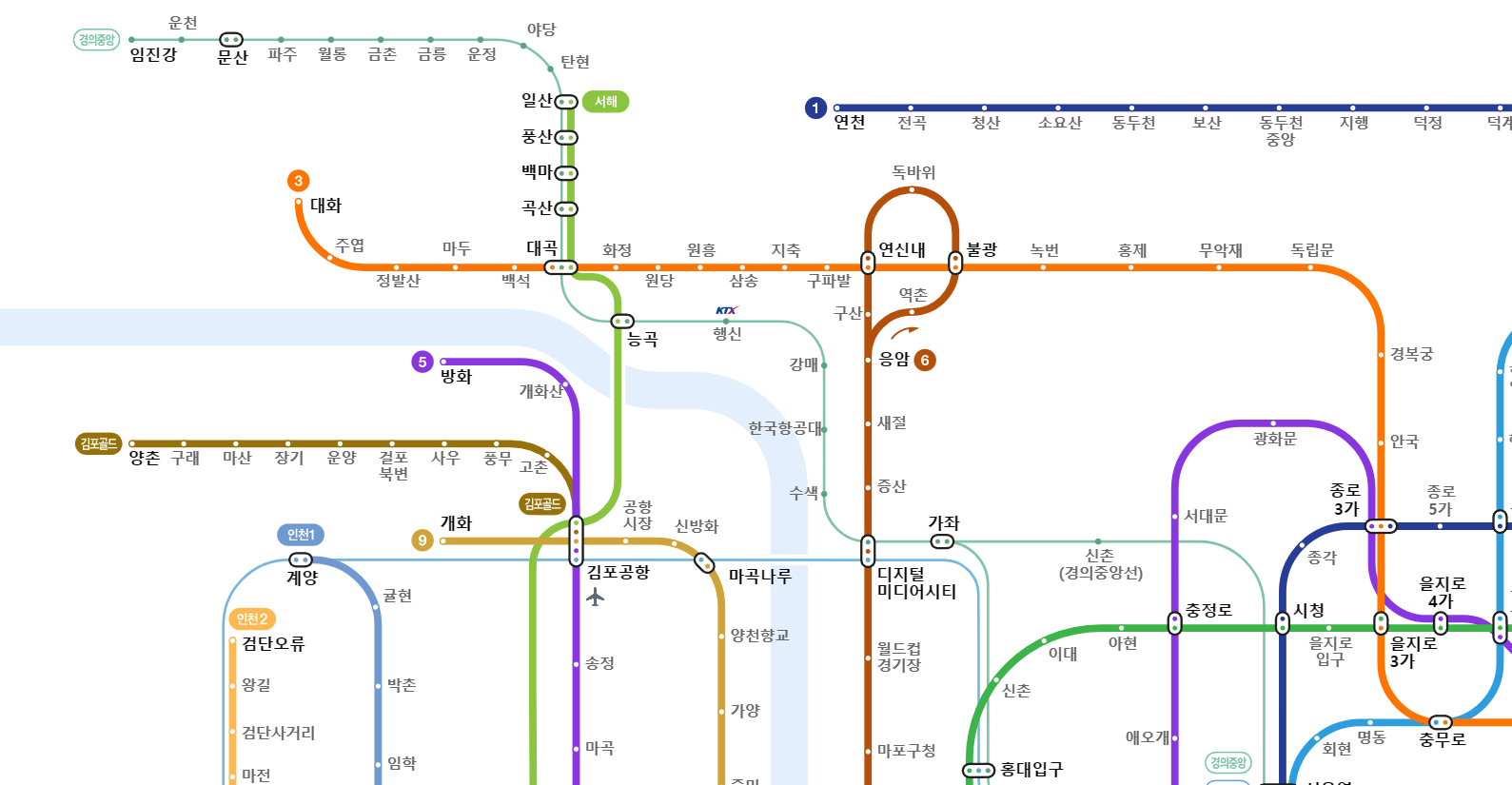 서울 지하철 노선도 크게보기 1