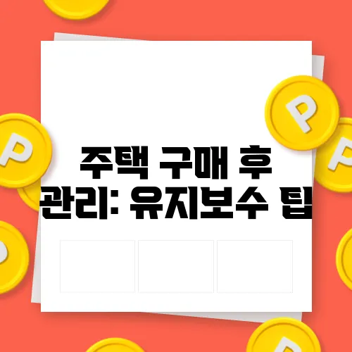 주택 구매 후 관리: 유지보수 팁