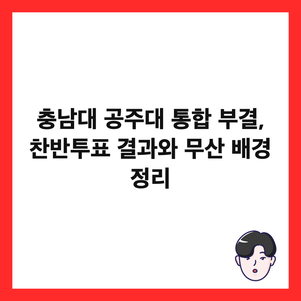 충남대 공주대 통합 부결, 찬반투표 결과와 무산 배경 정리 썸네일