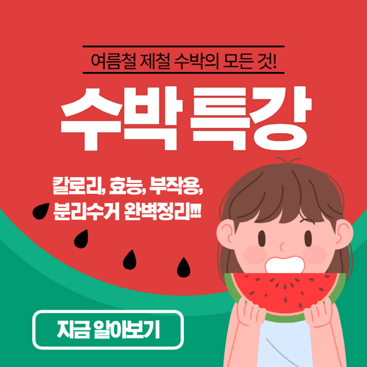 수박 칼로리 효능 부작용 분리수거 완벽정리(+수박껍질 음식물쓰레기 일반쓰레기?)