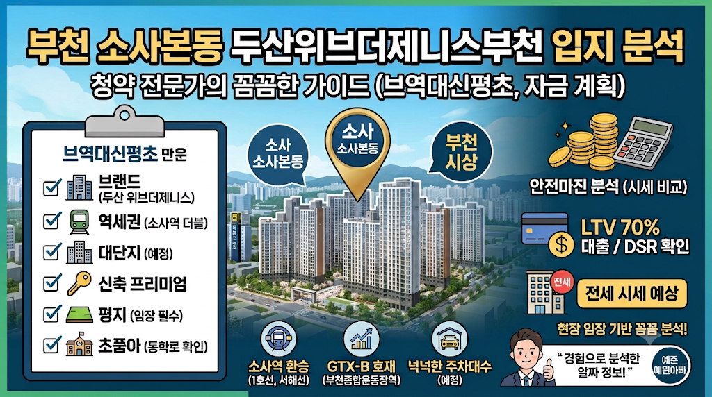 부천 소사본동 두산위브더제니스 부천 입지 분석