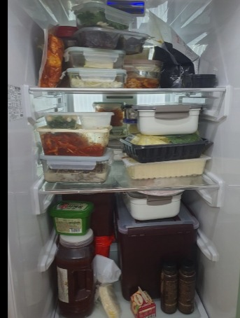 정리 전 냉장고