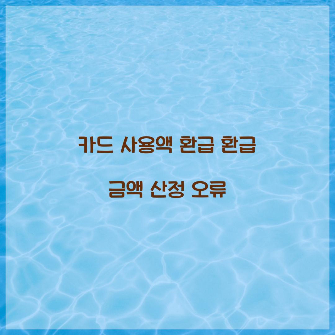 카드 사용액 환급 환급 금액 산정 오류