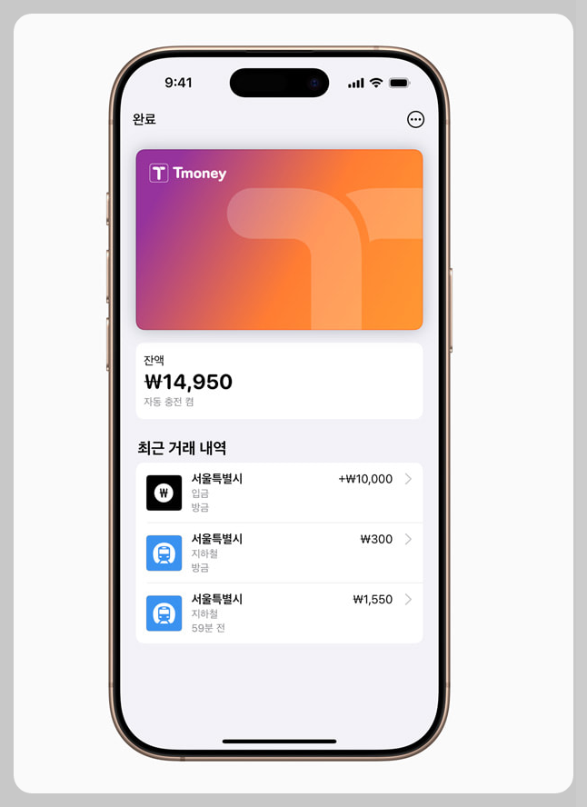 애플 홈페이지 ( Apple 지갑에서 티머니 카드의 잔액을 빠르게 확인! ) 이미지