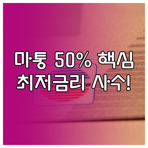 마이너스통장 현명한 사용법 50% 사..