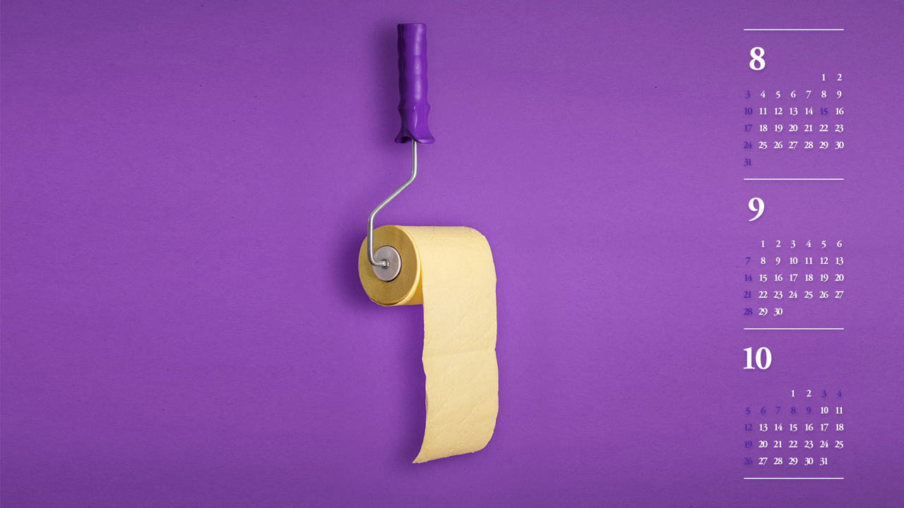 05 노란색 두루마리 휴지 B - 2025년9월 노트북배경화면