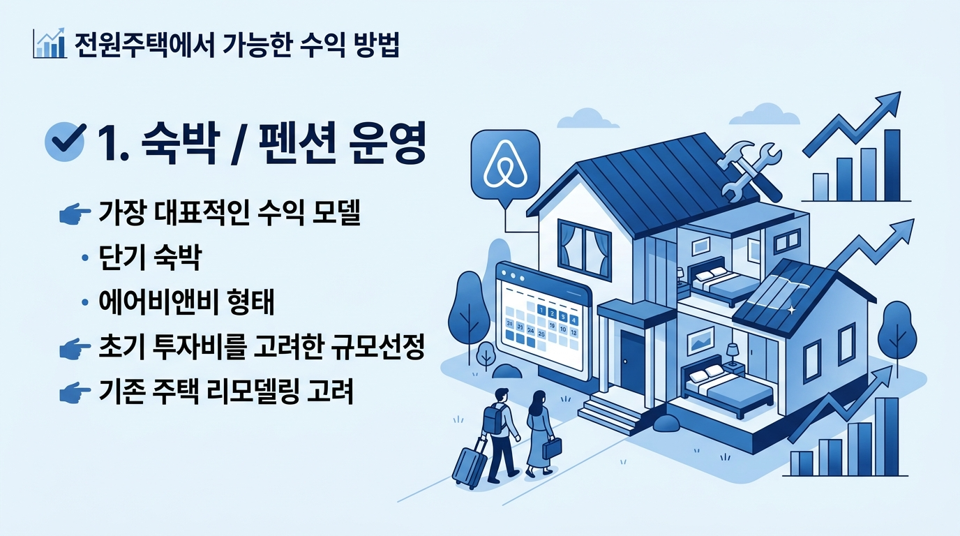 전원주택에서 가능한수익_숙박/펜션운영