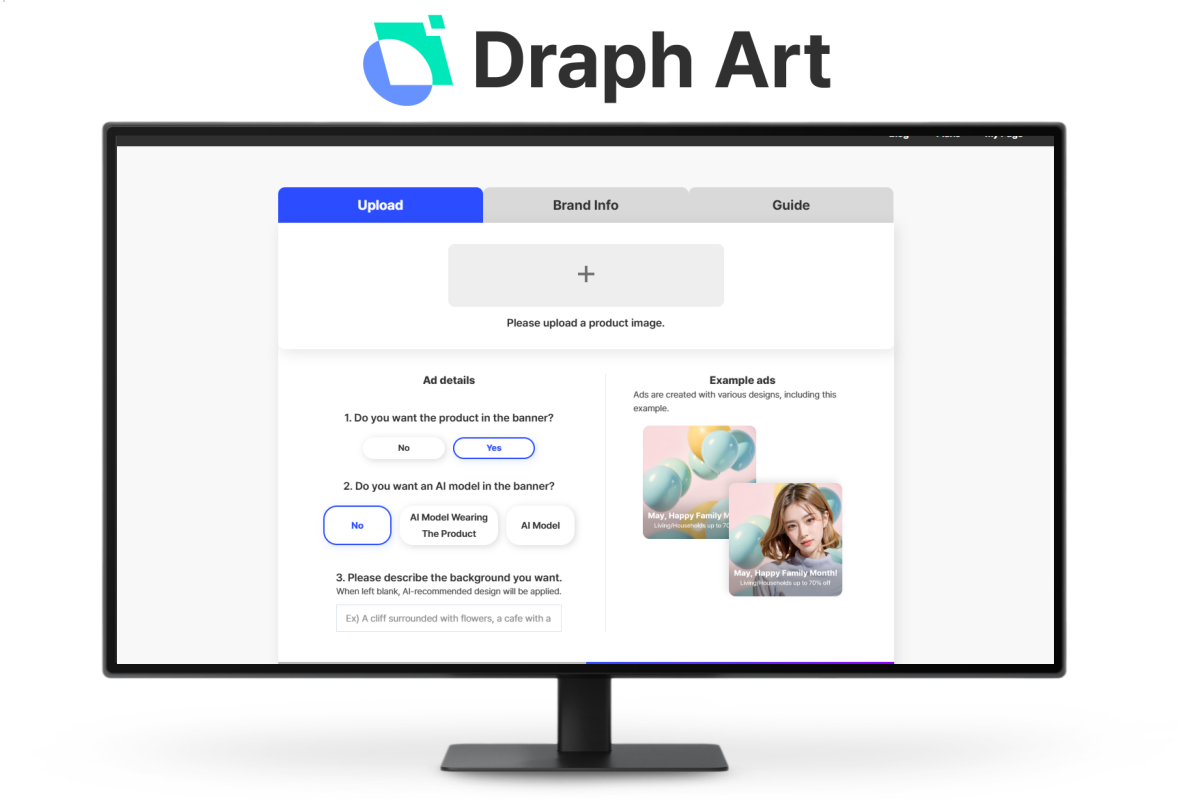 Draph Art's AI generated banners creation features