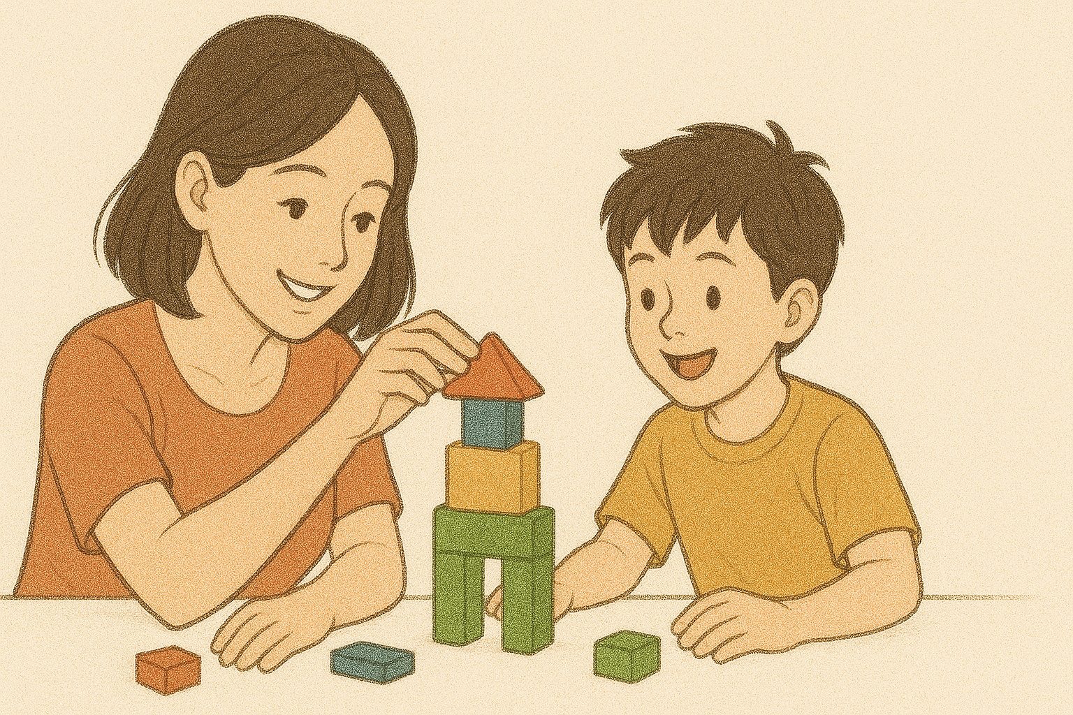 엄마와 아이가 함께 놀이하는 모습