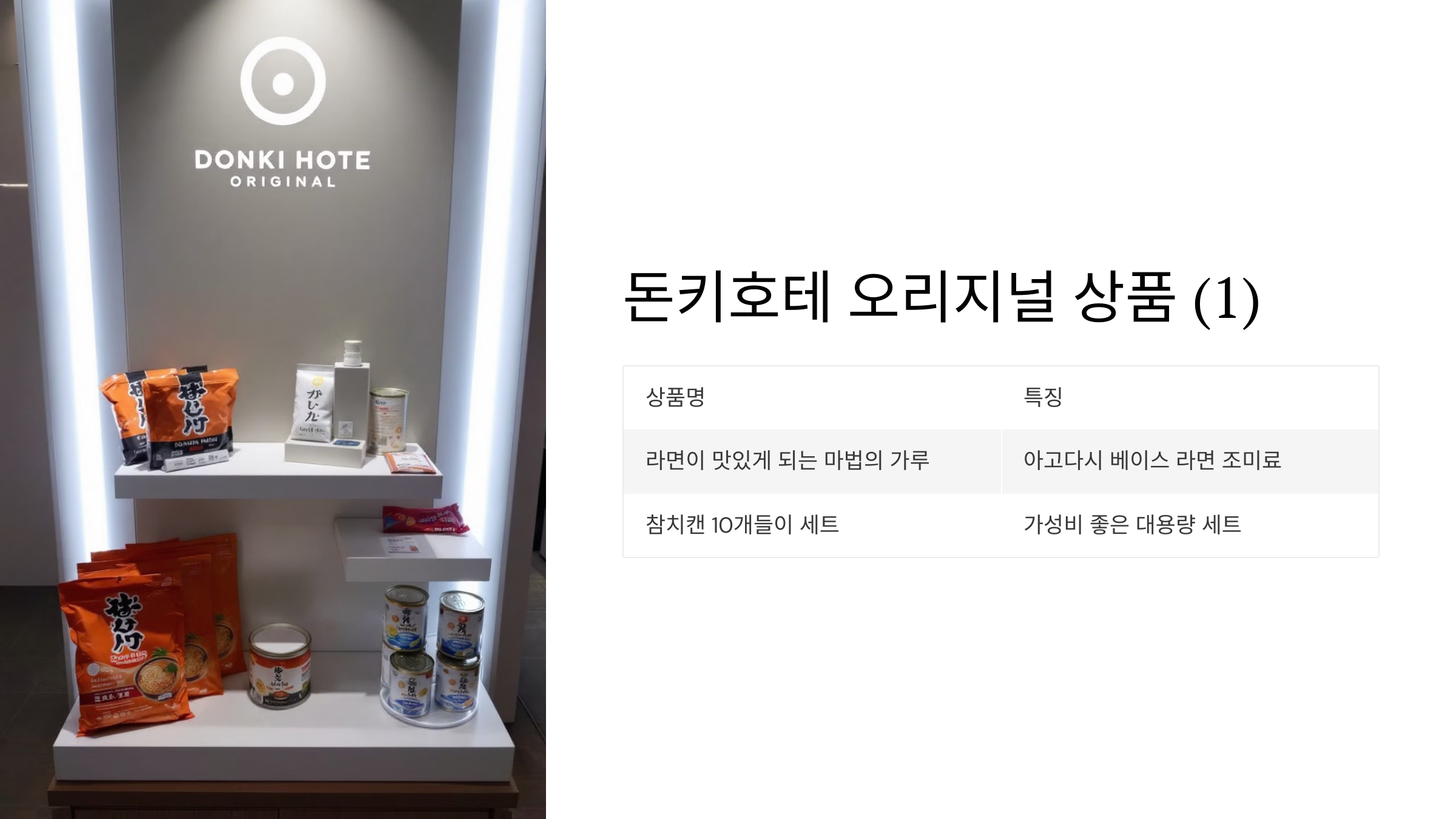 돈키호테 쇼핑리스트