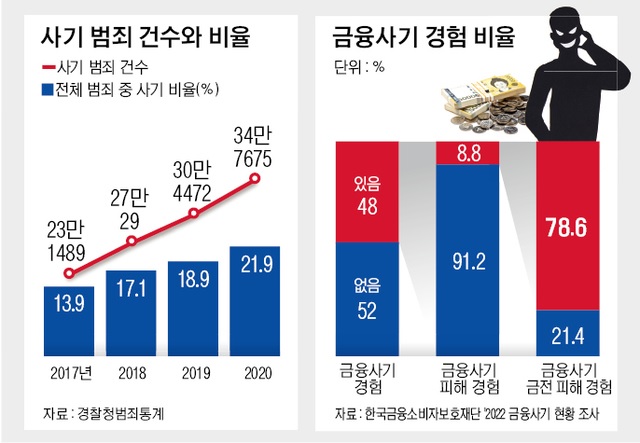 글의 이해를 돕기 위한 금융사기 피해 건수 이미지