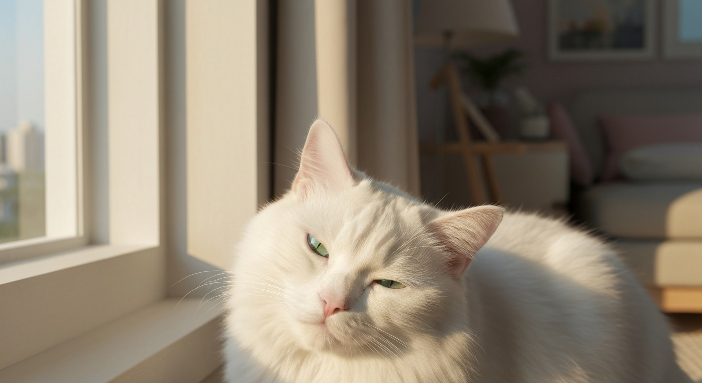 창가에서 자는 고양이