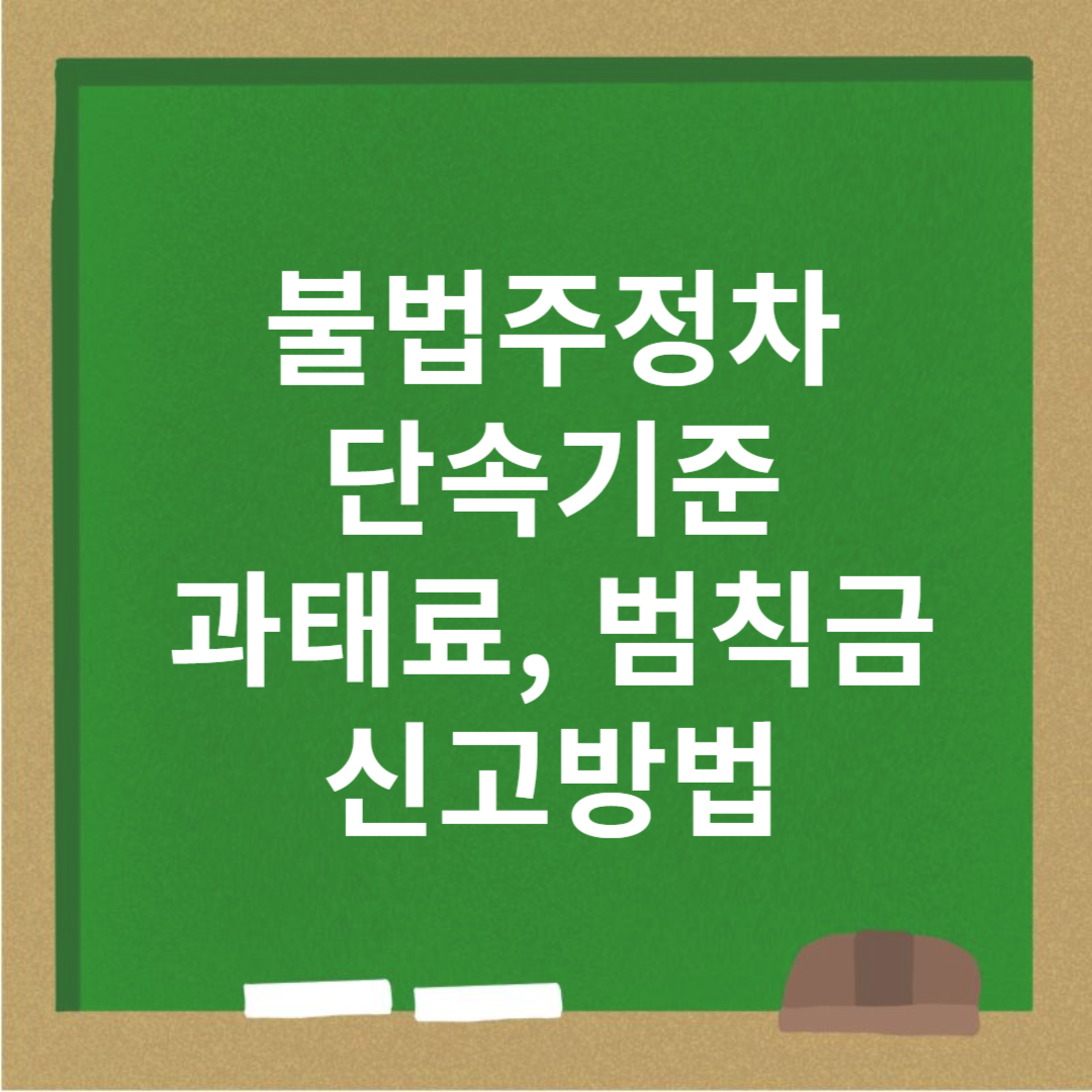 불법주정차 단속기준, 과태료, 범칙금, 신고방법