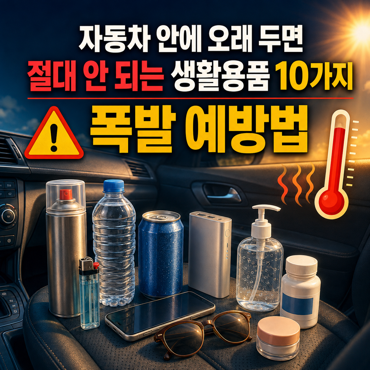 자동차 안에 오래 두면 절대 안 되는 생활용품 10가지와 폭발 예방법