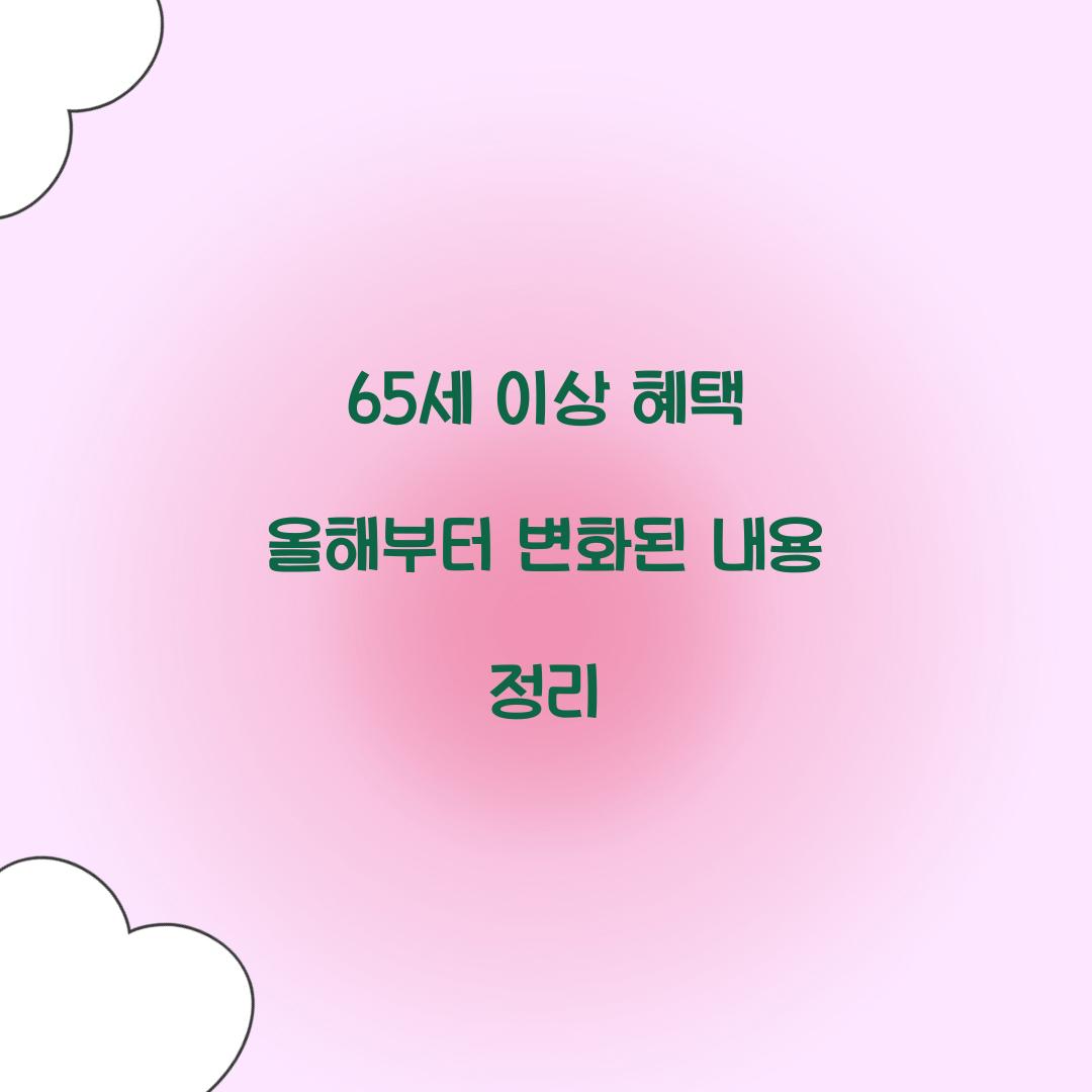 65세 이상 혜택
