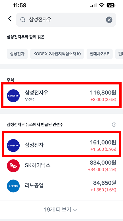 토스증권 삼성전자우, 삼성전자 주가