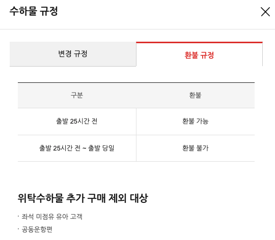 티웨이 수하물 규정