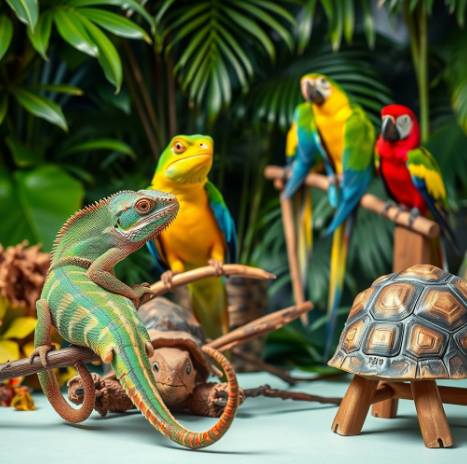 파충류, 앵무새 등 이색 반려동물 모습