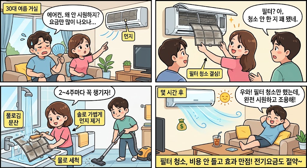에어컨 필터 청소 효과
