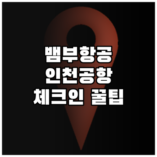 뱀부항공 인천공항 수속 위치 및 시간..