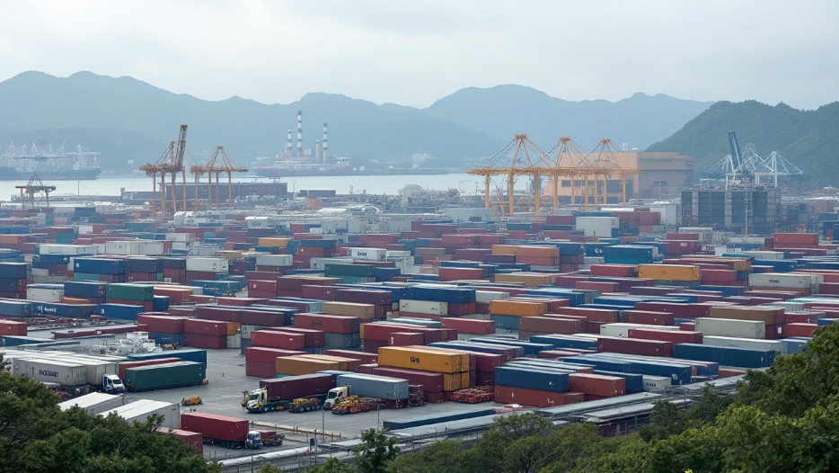 고유가로 인한 무역수지 악화와 원화 가치 하락 영향을 보여주는 한국 산업 단지 모습
