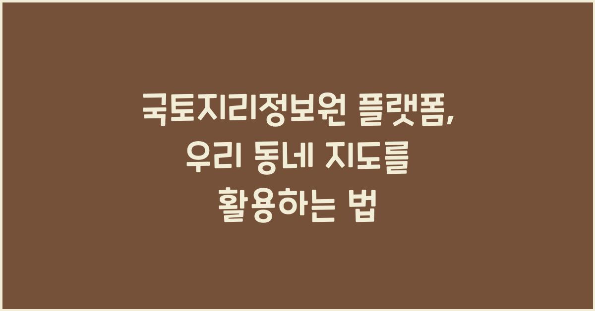 국토지리정보원 플랫폼