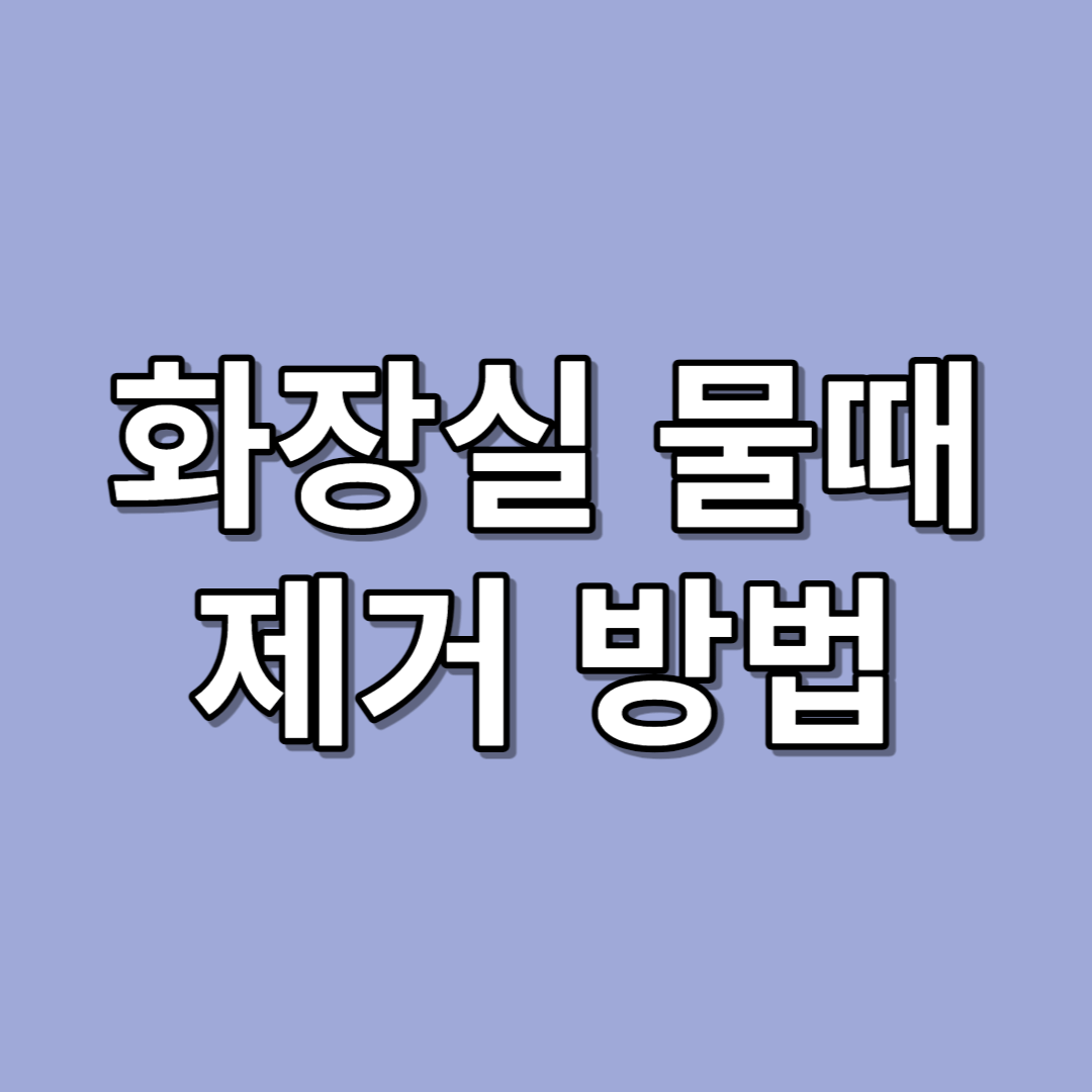 화장실 물때 제거 방법