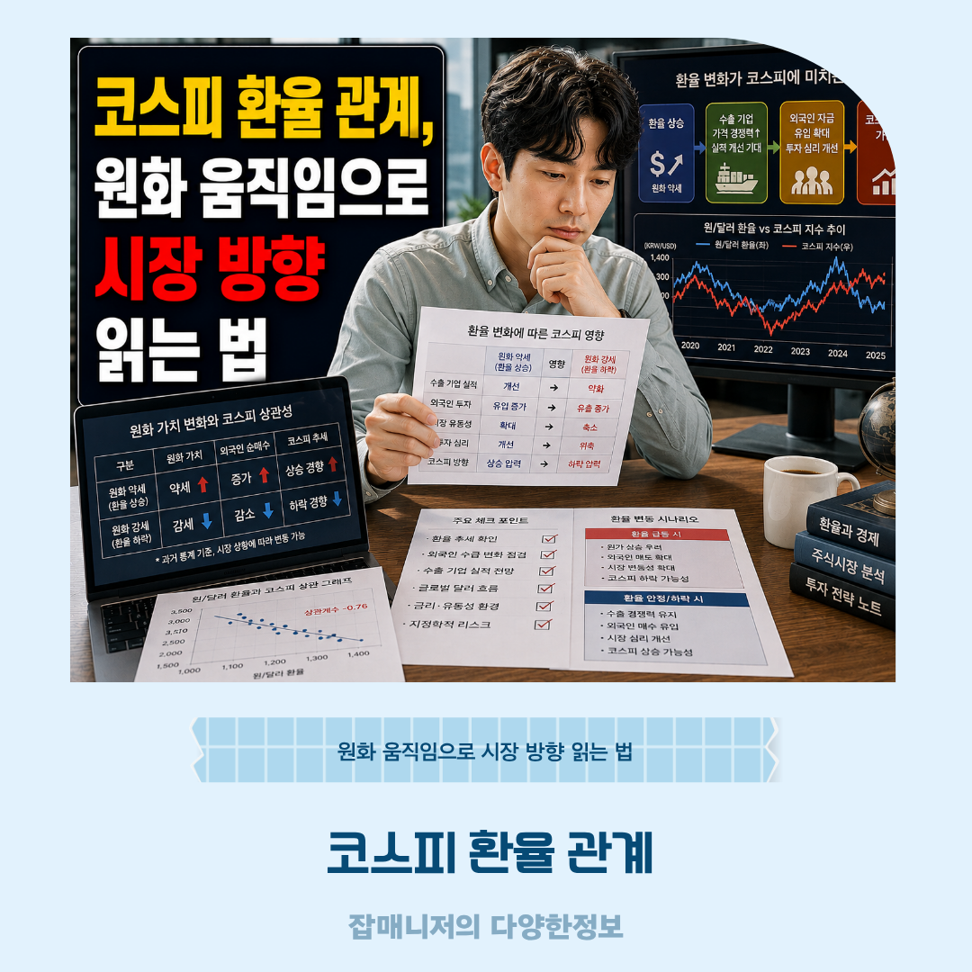 코스피 환율 관계, 원화 움직임으로 시장 방향 읽는 법