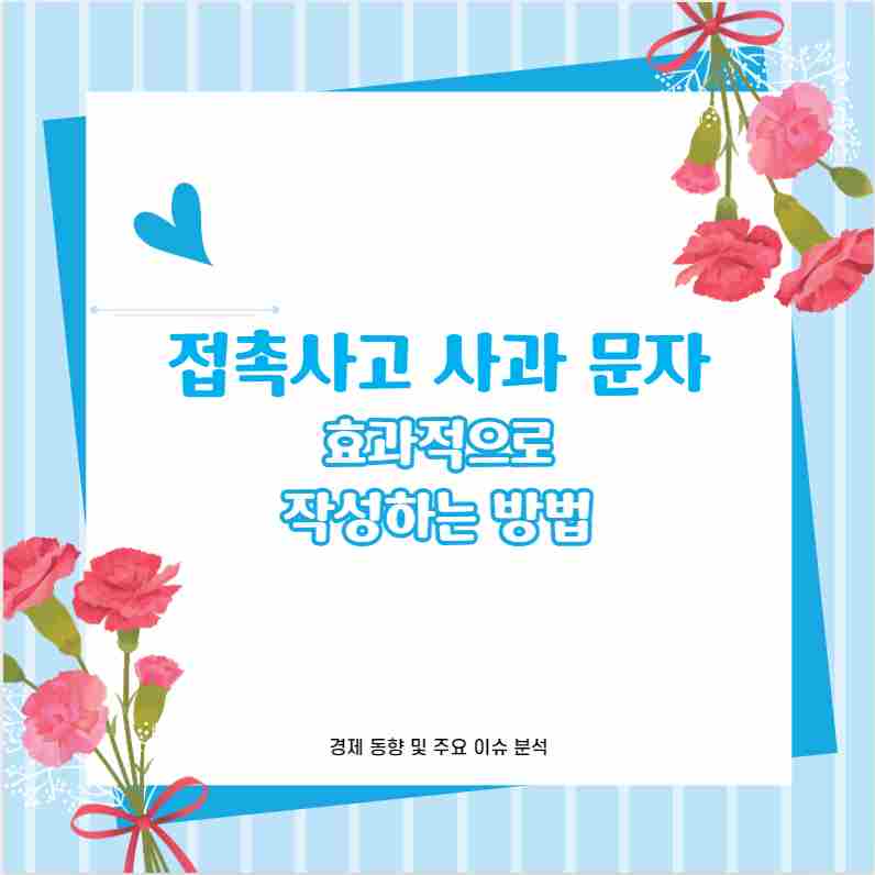 접촉사고 사과 문자 효과적으로 작성하는 방법