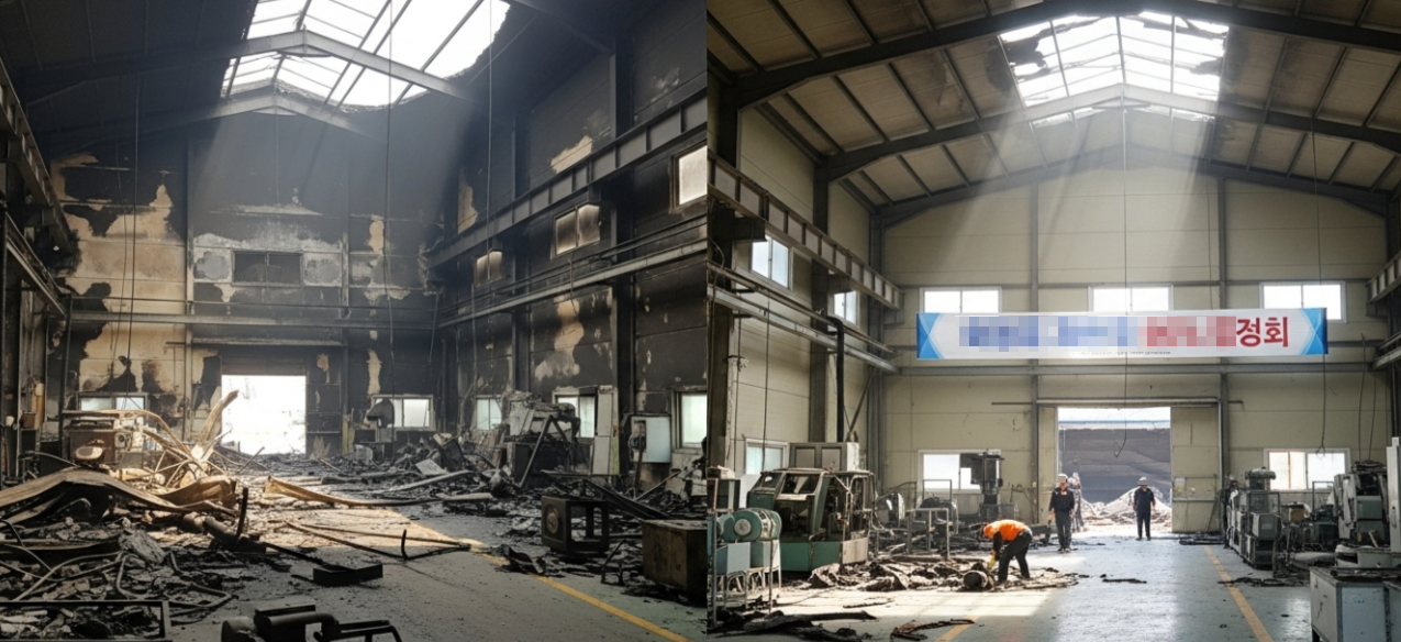 시흥 화재청소 전문업체 전기판넬 절연세척 청소 전 후 모습