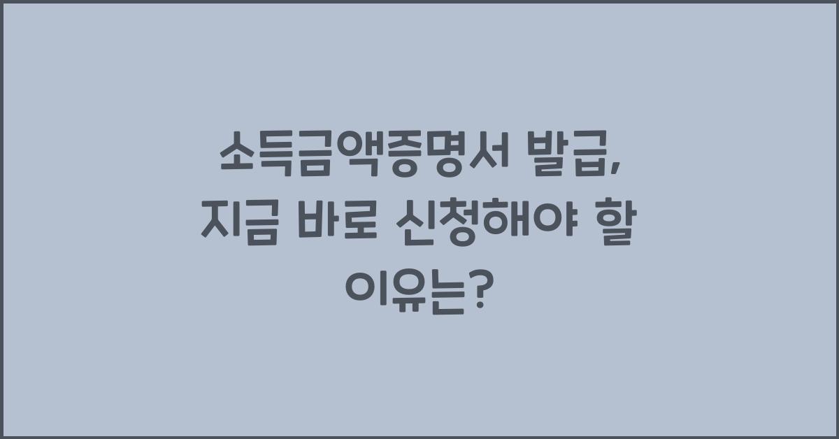 소득금액증명서 발급