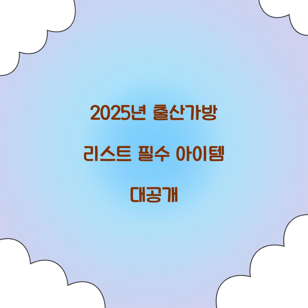출산가방 리스트