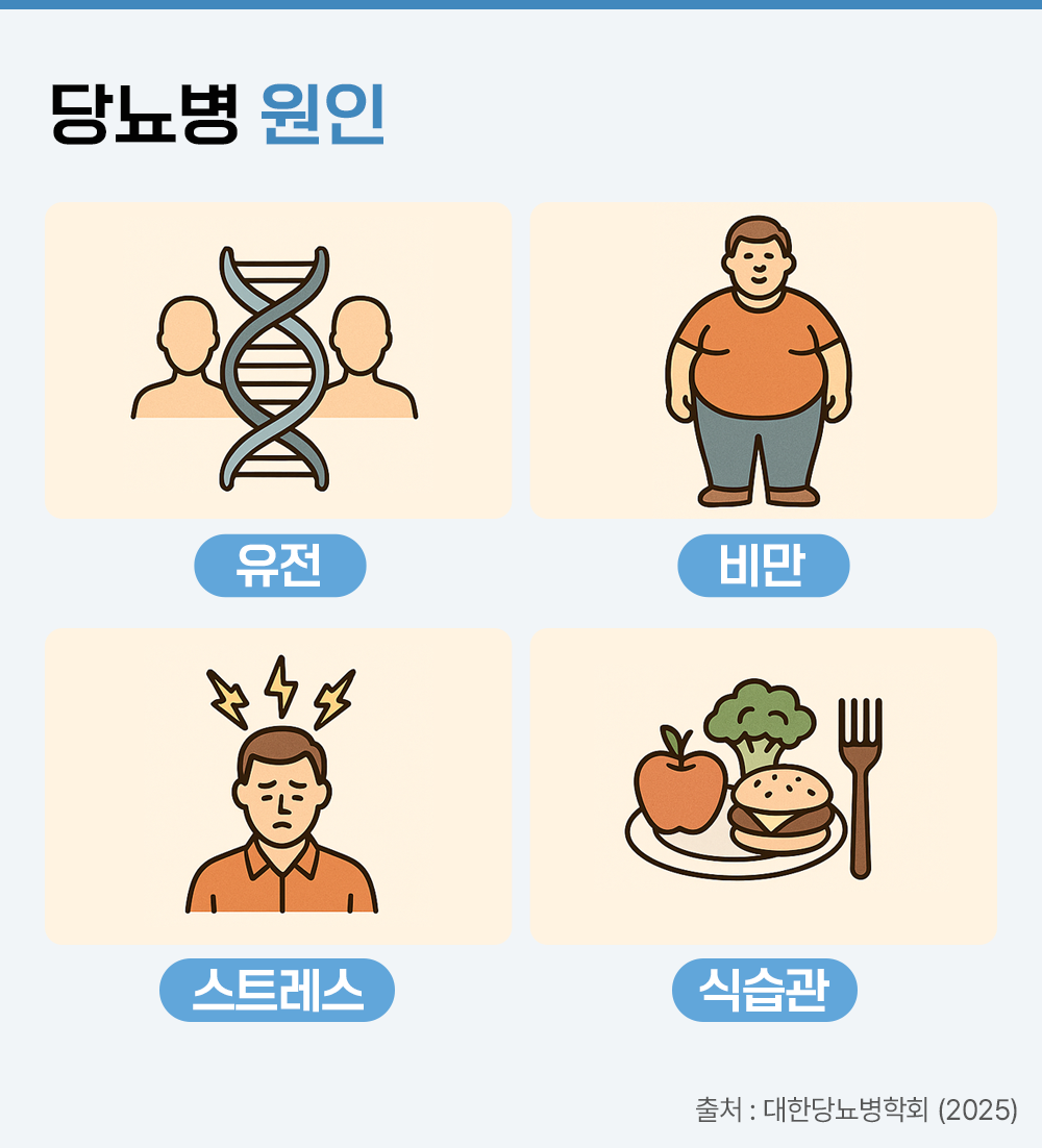 #당뇨병의 원인 #유전 #비만 #스트레스 #식습관