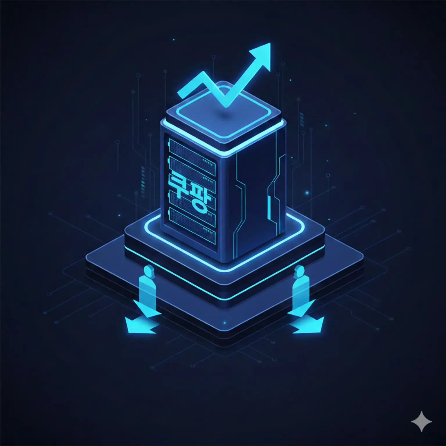 쿠팡 플랫폼 종속 구조와 비용 전가 메커니즘을 보여주는 디지털 인포그래픽, 판매자와 노동자에게 부담이 이동하는 구조