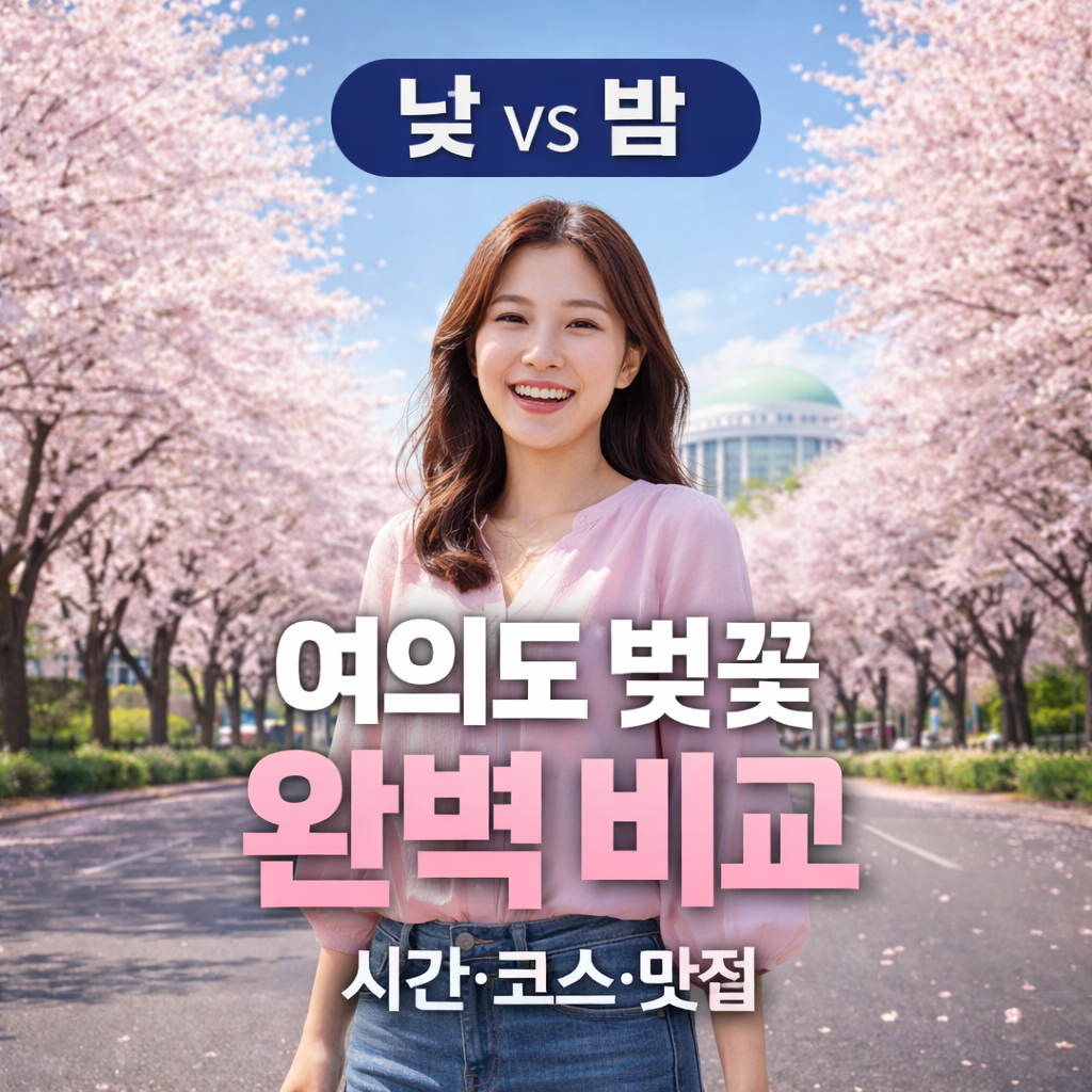 여의도 벚꽃 낮 vs 밤 완벽 비교