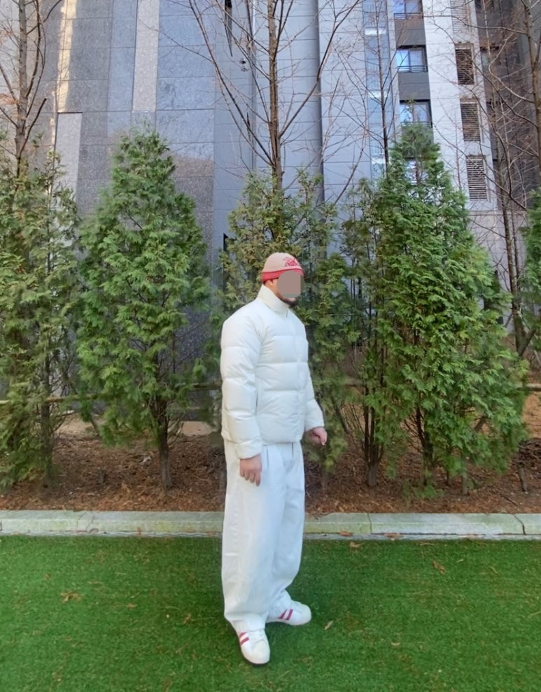 데일리룩('25. 12. 11.)오가프 노르딕패턴 울비니 니트비니 빈티지비니, 라퍼지스토어 미니멀 푸퍼 다운 숏패딩 점퍼, 무신사스탠다드 벌룬 팬츠, 아디다스 슈퍼스타 82 레드