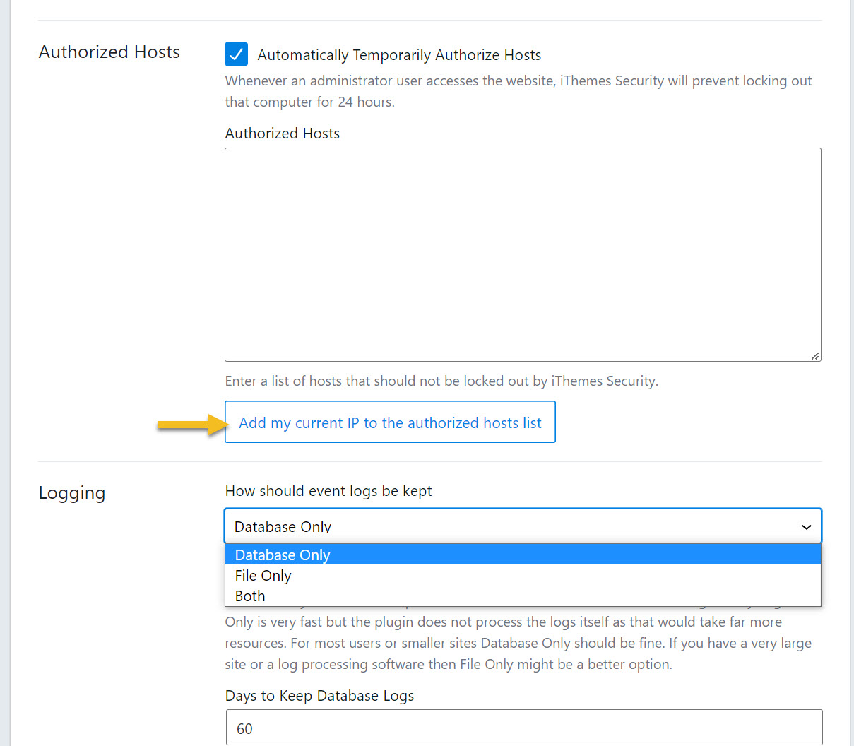 워드프레스 iThemes Security 보안 플러그인 사이트 차단 설정 방법 - 허용 목록 설정