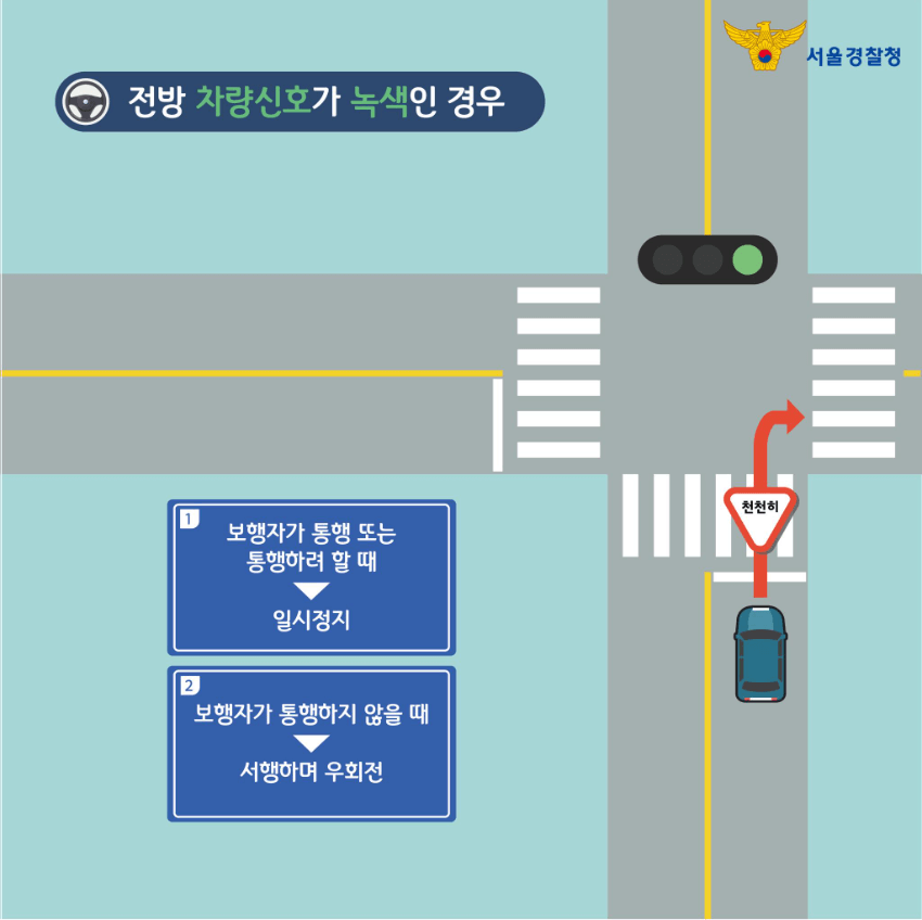 전방 차량신호가 녹색인 경우