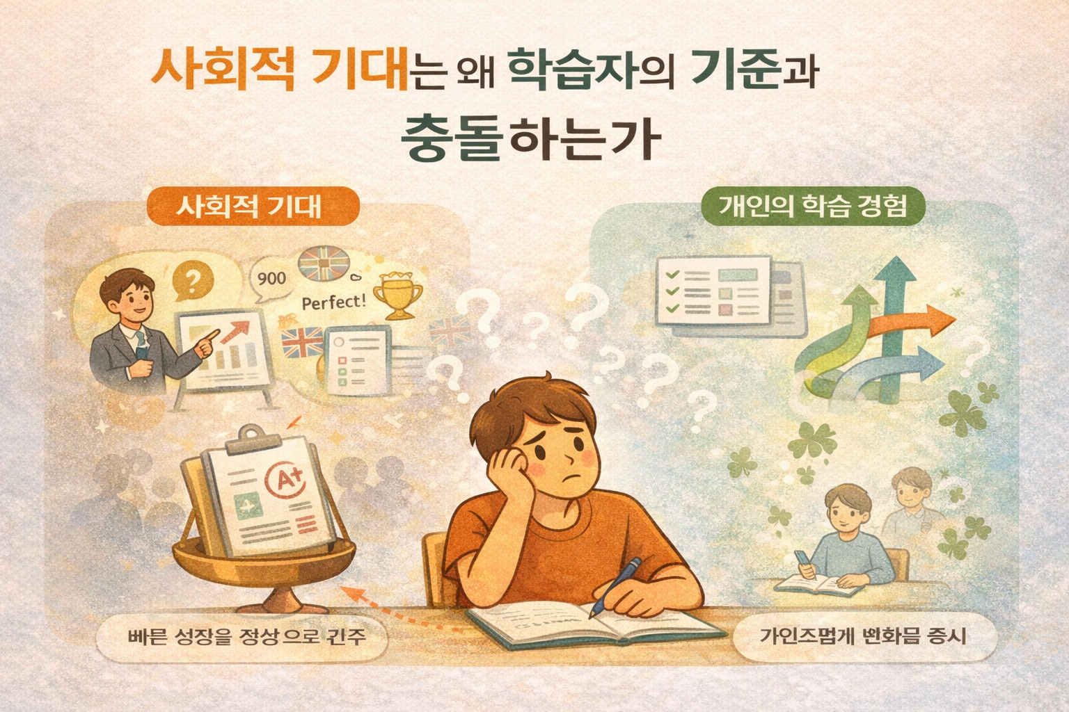 언어 학습과 사회적 기대는 어떻게 충돌하는가