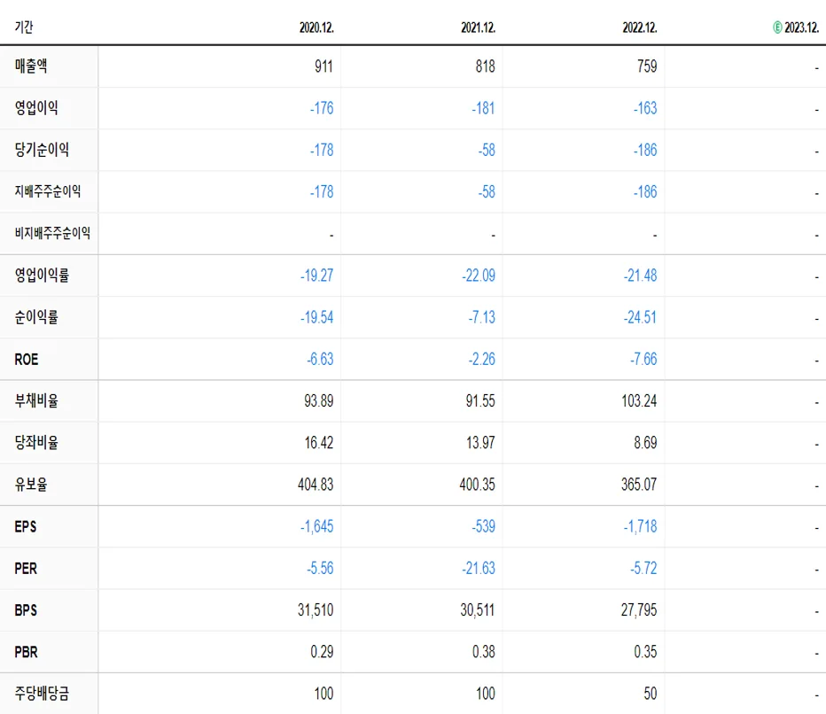 대구백화점 재무제표
