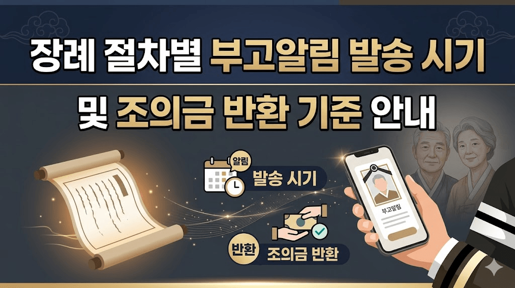 장례 절차별 부고알림 발송 시기 및 조의금 반환 기준 안내