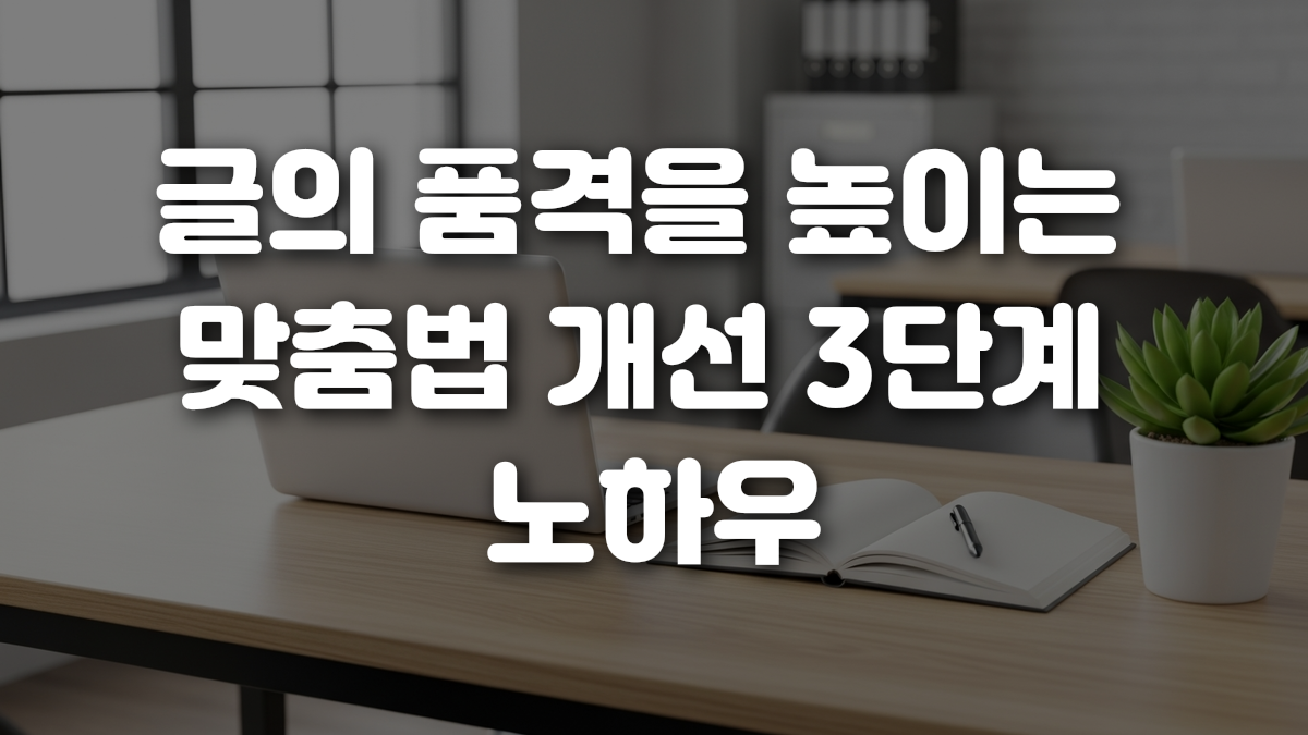 글의 품격을 높이는 맞춤법 개선 3단계 노하우